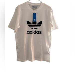Adidas Men's White Tee with Black Logo